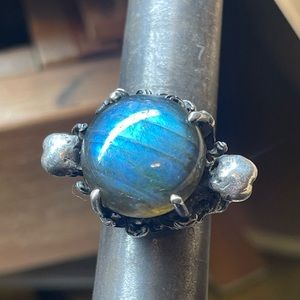 Bloodmilk Retired Nesting in the Underworld Labradorite sterling ring 9